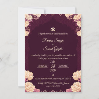 Invitation Amethyst Elegance: Floral Purple Wedding Invitatio