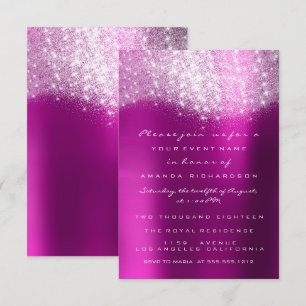 Invitation Amethyst Fuchsia Parties scintillant métallique In