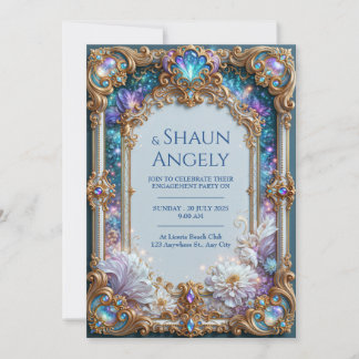 Invitation Amethyst Galaxy Floral Wedding