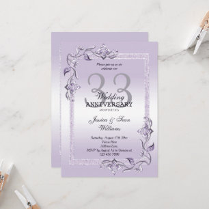 Invitation Amethyst Gem & Parties scintillant 33e anniversair