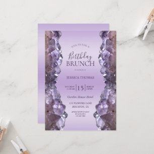 Invitation Amethyst Quartz Anniversaire Brunch
