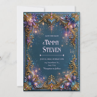 Invitation Amethyst Starlight Filigree Wedding