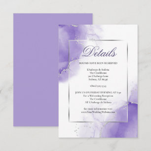Invitation Améthyste détails argent écriture violette