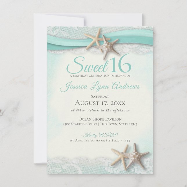 Invitation Amier et dentelle 16 (Devant)
