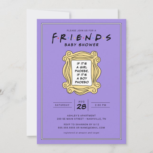 Invitation AMIS™ | Celui avec l'invitation Baby shower (Devant)