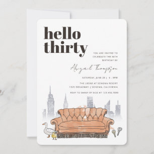 Invitation AMIS™   Central Perk Watercolor 30e anniversaire