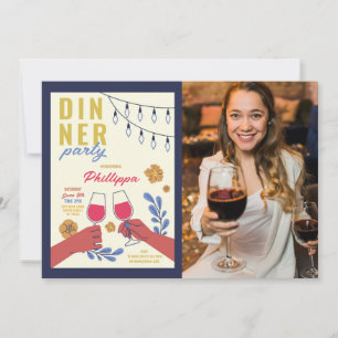 Invitation Amis de fête d'anniversaire dégustation de vin déj