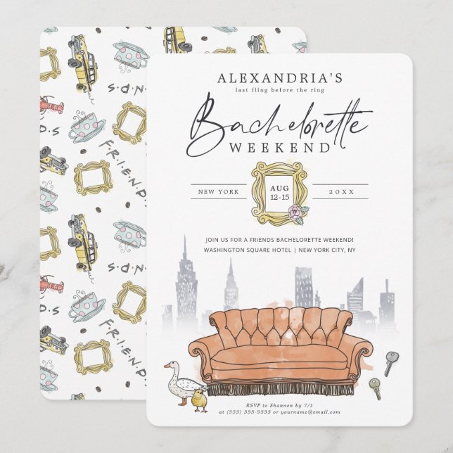 Invitation AMIS™ | Dernier Fling avant la ceinture Bacheloret (Devant / Derrière)