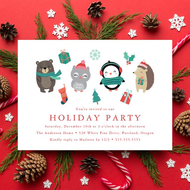 Invitation Amis d'hiver | Fête de vacances (Créateur téléchargé)