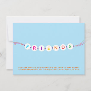 Invitation Amis mignon bracelet d'amitié bleu Valentine's