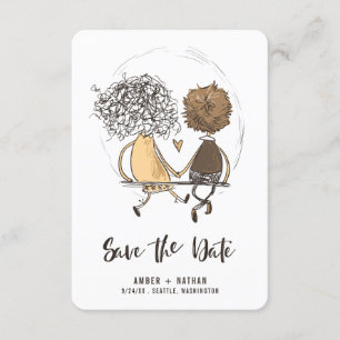 Invitation Amis mignons Minimaliste Enregistrer la date