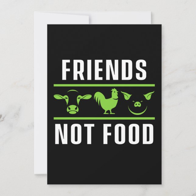 Invitation Amis pas de nourriture Vegetarian Vegetarian Anima (Devant)