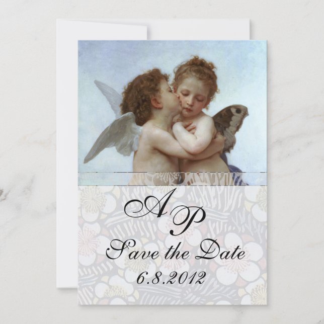 Invitation Amor et Psyche comme Enfants Mariage Party Monogra (Devant)