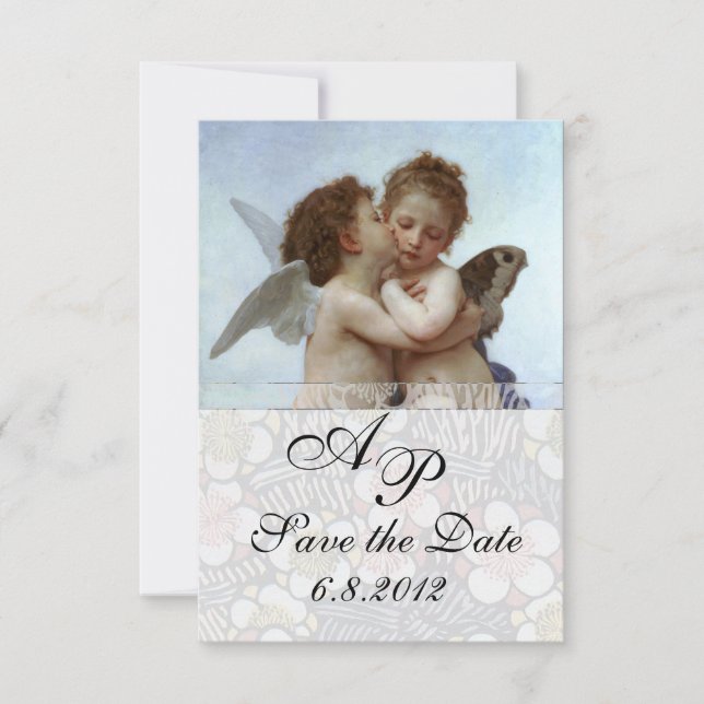 Invitation Amor et Psyche comme Enfants Mariage Party Monogra (Devant)