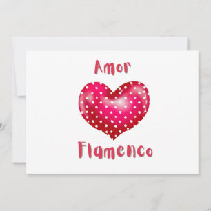 Invitation Amor Flamenco Coeur rouge avec passion Pois