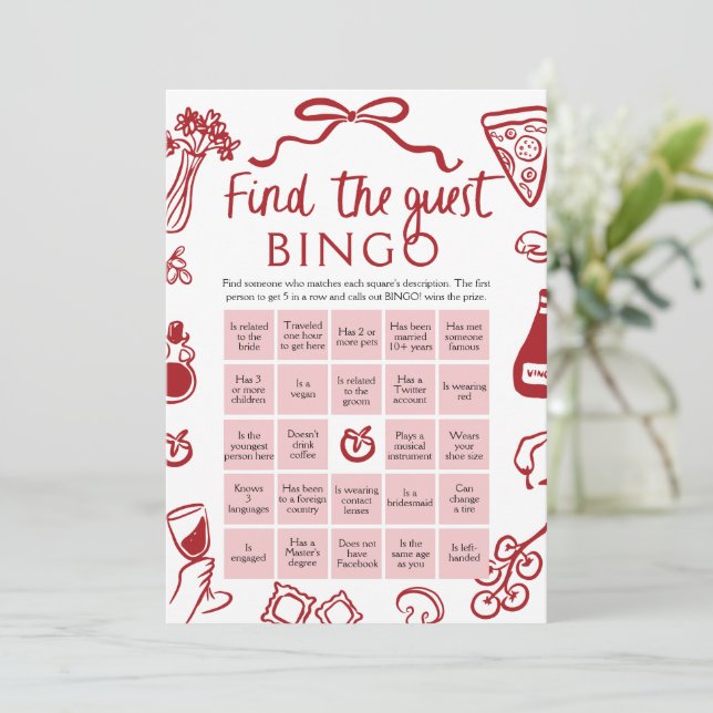 Invitation Amore Trouvez le jeu de Fête des mariées de Bingo  (Debout devant)