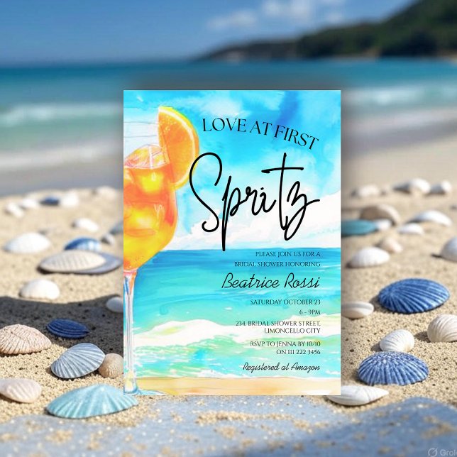 Invitation Amour à First Spritz Amalfi Fête des mariées (Love at First Spritz Bridal Shower Invitation)