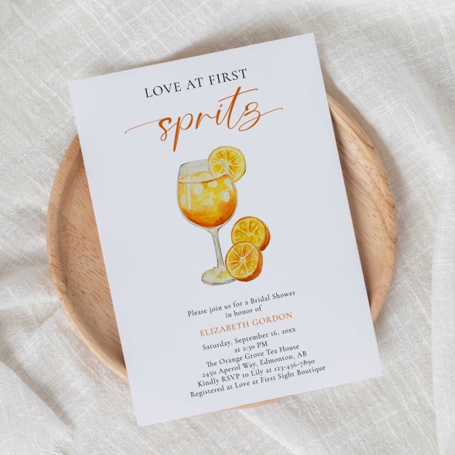 Invitation Amour à First Spritz Fête des mariées Simple Éléga (Créateur téléchargé)