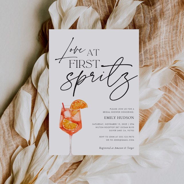 Invitation Amour à la Fête des mariées First Spritz (Créateur téléchargé)