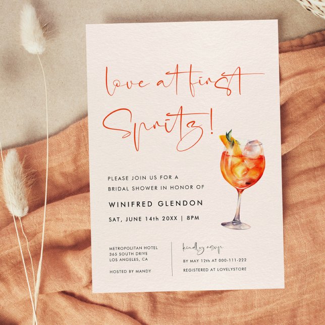 Invitation Amour à la Fête des mariées First Spritz (Créateur téléchargé)