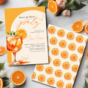 Invitation Amour à la Fête des mariées orange First Spritz