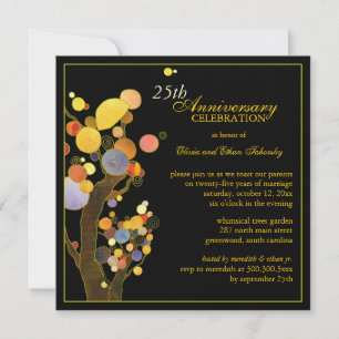 Invitation Amour Arbres 25e anniversaire Mariage d'argent