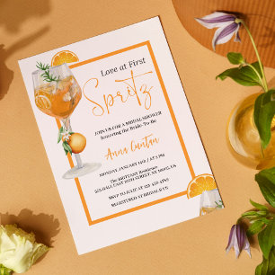 Invitation Amour au Premier Spritz Cocktail de Fête de Fiança