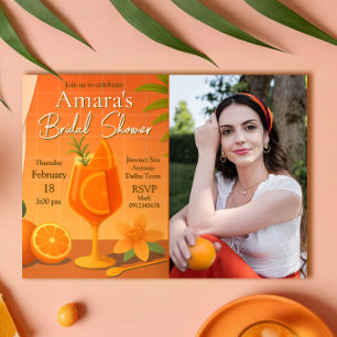 Invitation Amour au premier Spritz Fête des mariées avec phot