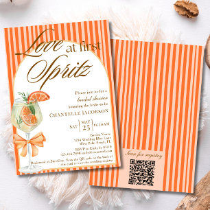 Invitation Amour Au Premier Spritz QR Code Fête des mariées o