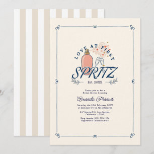 Invitation Amour au premier Spritz Shower de mariage Préparat