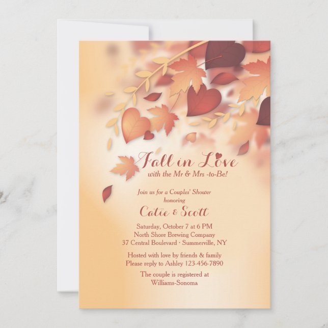 Invitation Amour Automne (Devant)