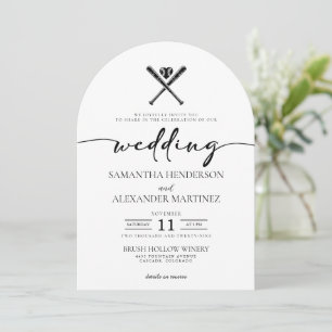 Invitation Amour baseball avec Mariage de code QR