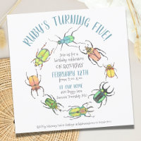 Amour Bugs Cercle Aquarelle Beetles Anniversaire