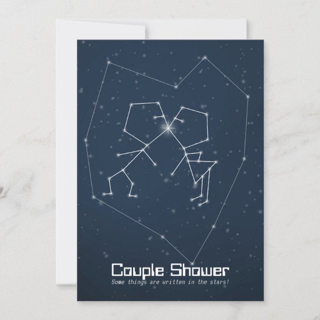 Invitation Amour Constellation Douche en couple (Devant)