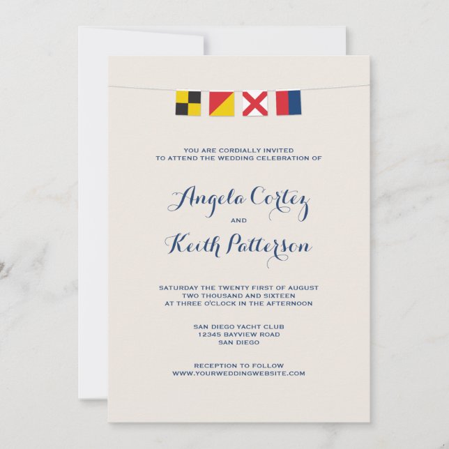 Invitation AMOUR dans les drapeaux de signalisation marine co (Devant)