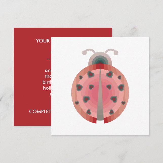 Invitation amour de coccinelle (Devant / Derrière)