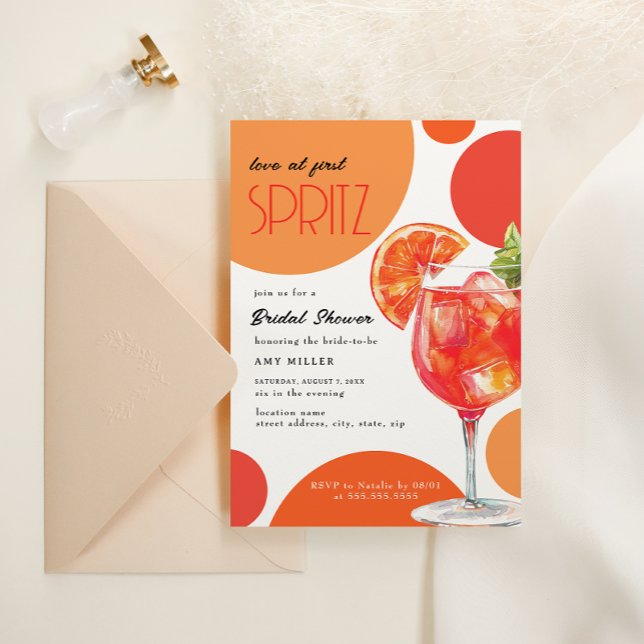 Invitation Amour de Fête des mariées à First Spritz (Créateur téléchargé)