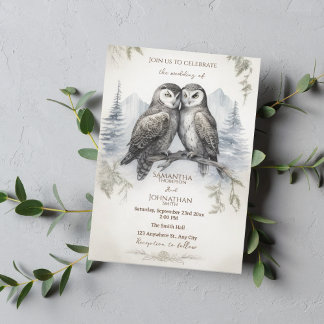 Invitation Amour de Hibou Rustique