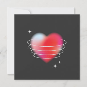 Invitation Amour de l'espace, coeur rouge hitech design valen