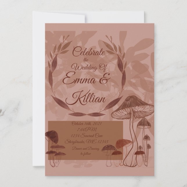 Invitation Amour des champignons (Devant)