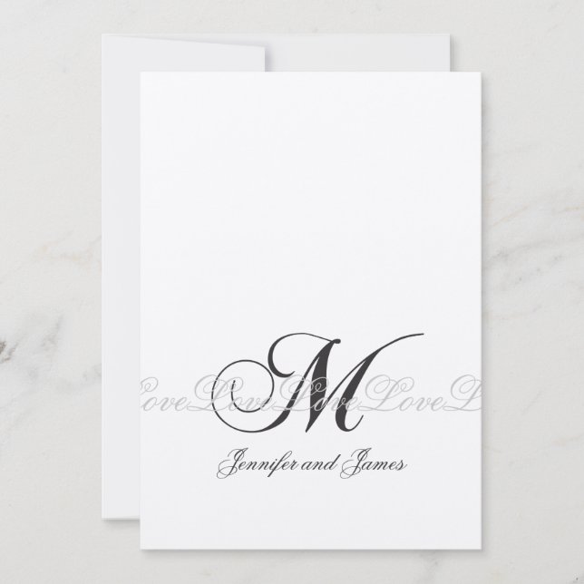 Invitation Amour élégant du monogramme M d'invitations de (Devant)