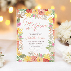 Invitation Amour en Fleur Boho Aquarelle Fête des mariées flo