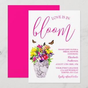 Invitation Amour En Fleur Fête des mariées Florale