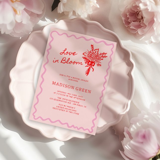 Invitation Amour en fleur Fête des mariées manuscrite Whimsic (Créateur téléchargé)