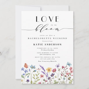 Invitation Amour en Fleur Floral Spring Bachelorette Week-end