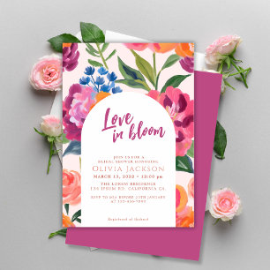 Invitation Amour en fleur Gras floral Colorful nuptiale douch
