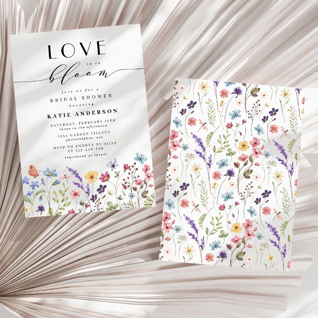 Invitation Amour en fleurs Fête des mariées d'été du printemp (Créateur téléchargé)