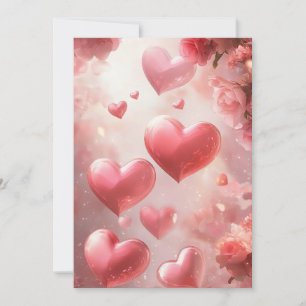 Invitation Amour en fleurs : Roses roses roses roses Mariage 