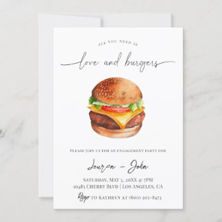 Invitation Amour et Burgers
