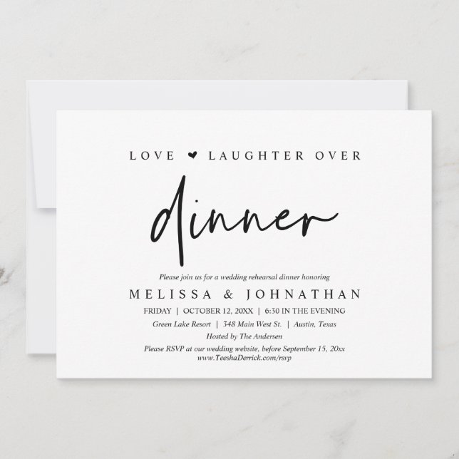 Invitation Amour et rire au-dessus du dîner, répétition Maria (Devant)